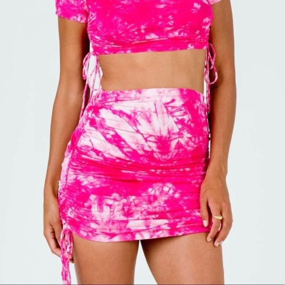 Princess Polly Dresses & Skirts - PRINCESS POLLY hot pink tie dye Tamika mini skirt size 2 NWT
